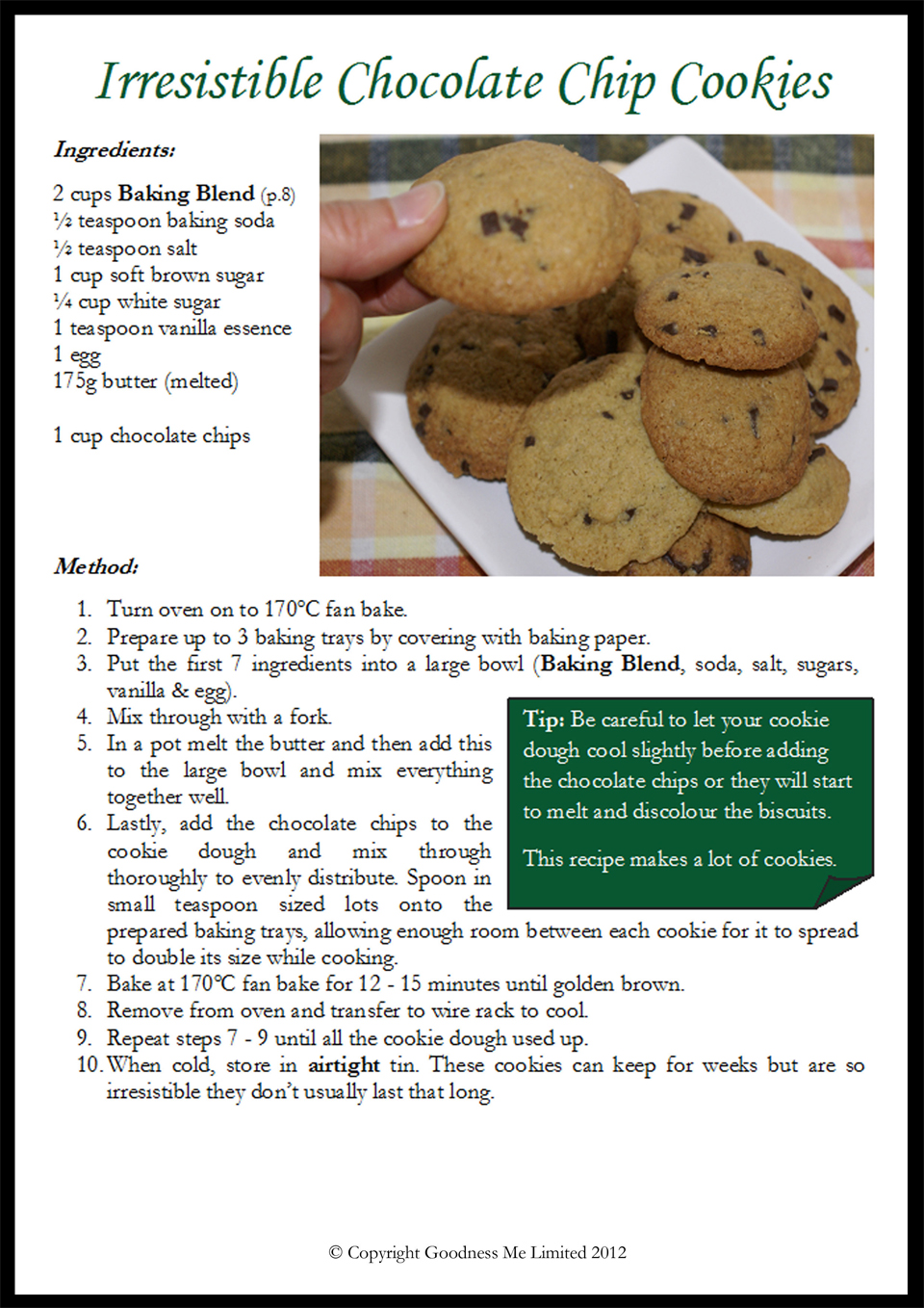 Sample Recipe for Baking Page