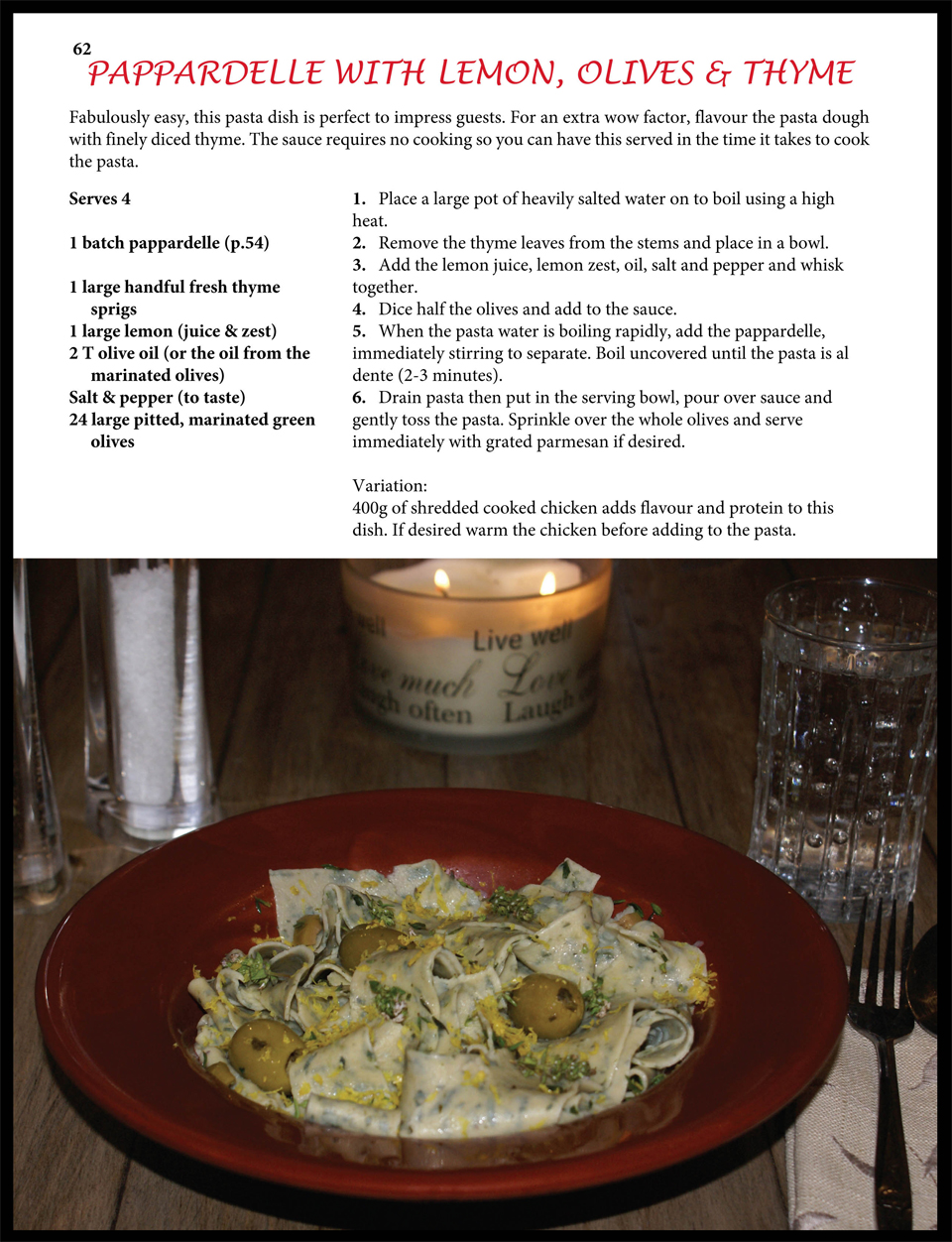 Sample Recipe for Pasta Page
